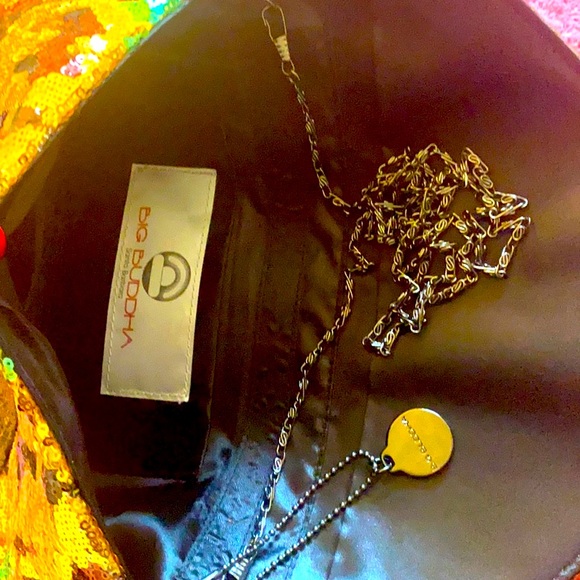 COPY - Big Buddha “Lavo” Snake & Sequin Envelope Clutch with Chain - Picture 3 of 3